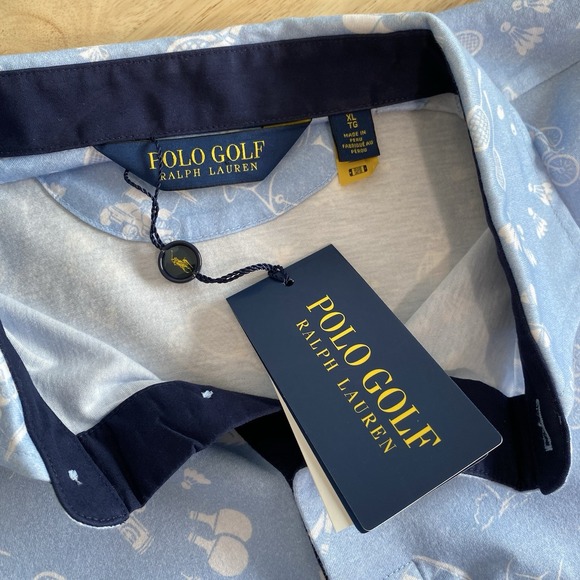 Ralph‎ Lauren Polo Golf Shirt Men's XL Polo Short Sleeve Blue Golf Sports NWT - Picture 9 of 13